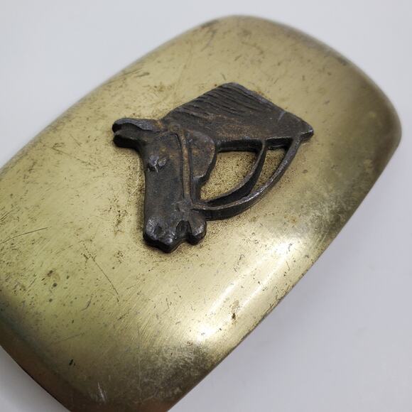 Vintage Horse Head Country Western Cowboy Chambers Belt Buckle Made In USA - Picture 5 of 5
